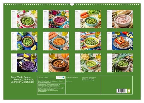 Produktbild: Zero Waste Pesto - 12 Monate, 12 Reste, unendlich Geschmack (Wandkalender 2027 DIN A2 quer), CALVENDO Monatskalender
