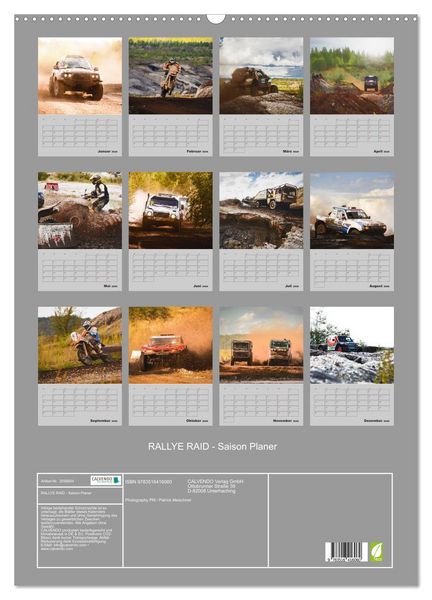 Produktbild: RALLYE RAID - Saison Planer (Wandkalender 2026 DIN A2 hoch), CALVENDO Monatskalender