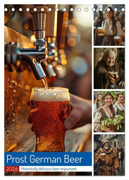 Prost German Beer (Desk Calendar 2026 DIN A5 portrait), CALVENDO 12 Month DeskCalendar