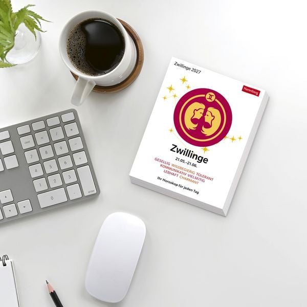 Produktbild: Zwillinge Sternzeichenkalender 2027 - Tagesabrei&szlig;kalender - Ihr Horoskop f&uuml;r jeden Tag