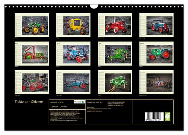 Produktbild: Traktoren - Oldtimer (Wandkalender 2026 DIN A3 quer), CALVENDO Monatskalender