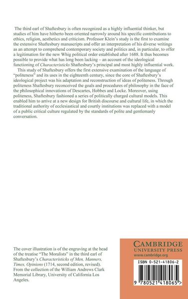 Produktbild: Shaftesbury and the Culture of Politeness