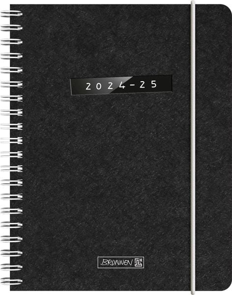 Schülerkalender 2024/2025 'Monochrome', 2 Seiten = 1 Woche, A6, 208 Seiten, schwarz