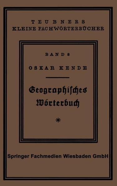 Produktbild: Geographisches W&ouml;rterbuch