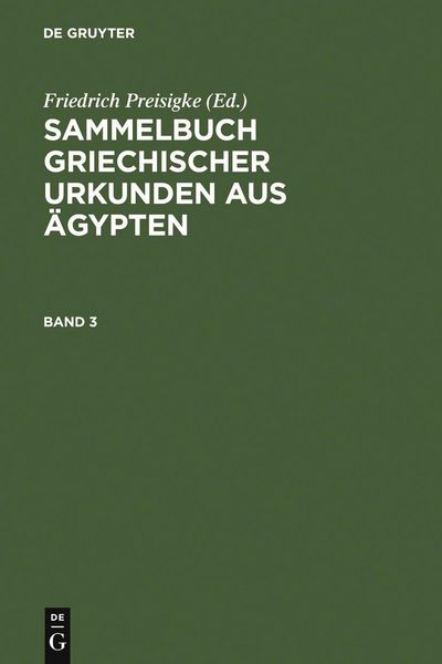 Produktbild: Sammelbuch griechischer Urkunden aus &Auml;gypten. Band 3