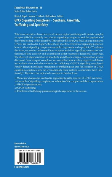 Produktbild: GPCR Signalling Complexes &ndash; Synthesis, Assembly, Trafficking and Specificity