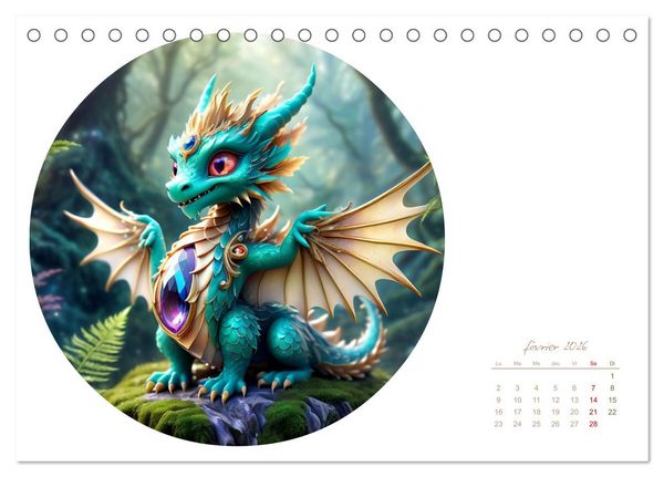 Produktbild: La col&egrave;re des dragons (Calendrier de bureau 2026 DIN A5 vertical), CALVENDO calendrier mensuel