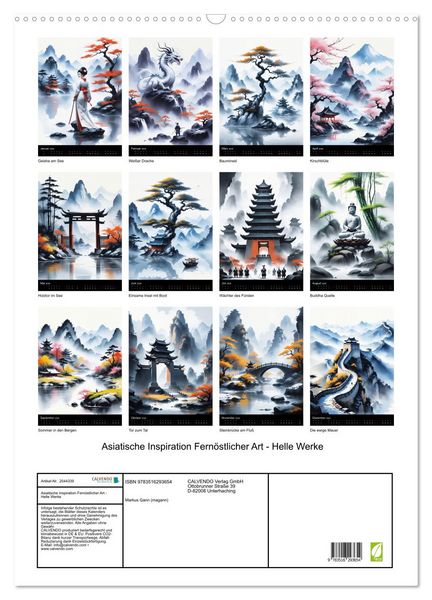 Produktbild: Asiatische Inspiration Fern&ouml;stlicher Art - Helle Werke (Wandkalender 2026 DIN A2 hoch), CALVENDO Monatskalender