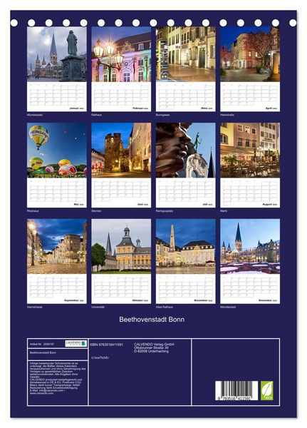 Produktbild: Beethovenstadt Bonn (Tischkalender 2026 DIN A5 hoch), CALVENDO Monatskalender
