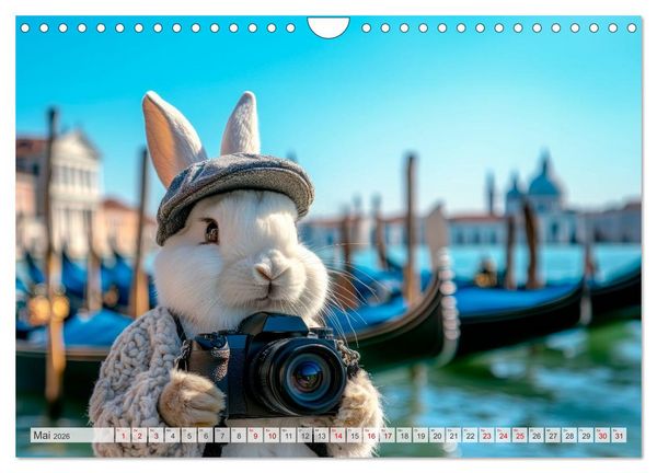 Produktbild: Kaninchen auf Reisen (Wandkalender 2026 DIN A4 quer), CALVENDO Monatskalender