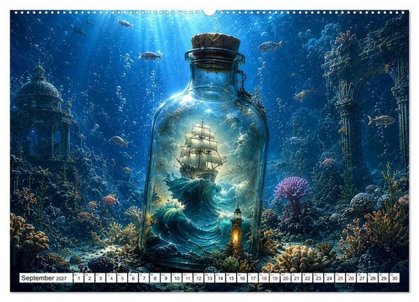Produktbild: Atlantis der Träume - Magische Unterwasserwelten voller Fantasie (Wandkalender 2027 DIN A2 quer), CALVENDO Monatskalender