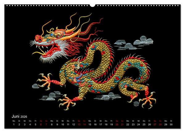 Produktbild: Japanische Stickerei - Hommage an die &Auml;sthetik des Landes (Wandkalender 2026 DIN A2 quer), CALVENDO Monatskalender