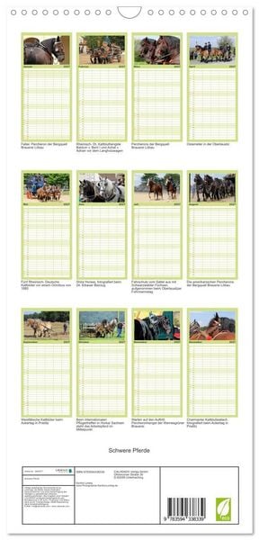 Produktbild: Familienplaner 2027 - Schwere Pferde mit 5 Spalten (Wandkalender, 21 x 45 cm) CALVENDO