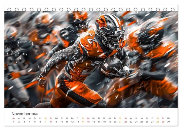 Produktbild: American Football - coole Momente (Tischkalender 2026 DIN A5 quer), CALVENDO Monatskalender
