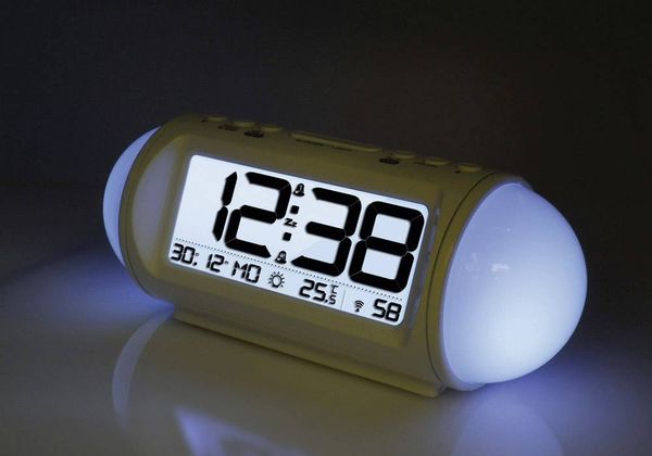Produktbild: Techno Line WT 499 Funk Wecker Weiß Alarmzeiten 2