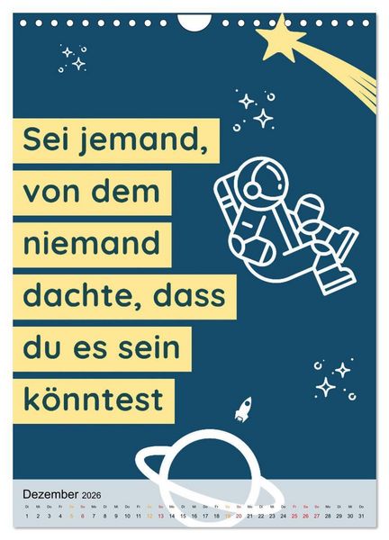 Produktbild: Dein monatlicher Motivationsschub: Das Leben wird nicht leichter, Du wirst nur st&auml;rker. (Wandkalender 2026 DIN A4 hoch), CALVENDO Monatskalender