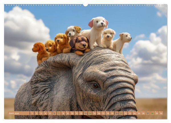 Produktbild: Tiere wollen Spa&szlig; - Humorwerke (hochwertiger Premium Wandkalender 2026 DIN A2 quer), Kunstdruck in Hochglanz