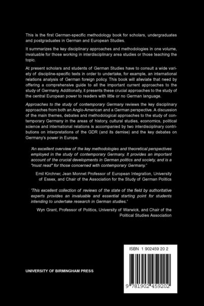 Produktbild: Approaches to the Study of Contemporary Germany