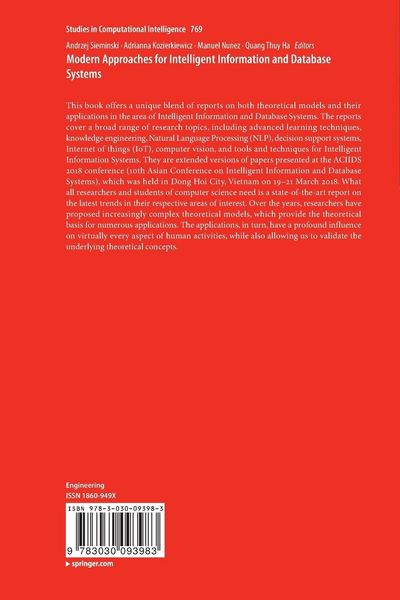 Produktbild: Modern Approaches for Intelligent Information and Database Systems