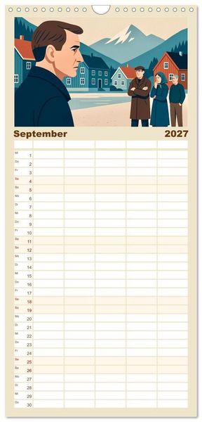 Produktbild: Familienplaner 2027 - Siegfried Lenz mit 5 Spalten (Wandkalender, 21 x 45 cm) CALVENDO