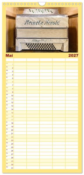 Produktbild: Familienplaner 2027 - Akkordeon, Hast Du da noch T&ouml;ne? mit 5 Spalten (Wandkalender, 21 x 45 cm) CALVENDO