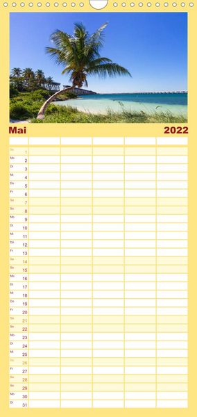 Produktbild: Familienplaner Florida - Sonne, Str&auml;nde und Naturparks (Wandkalender 2022 , 21 cm x 45 cm, hoch)