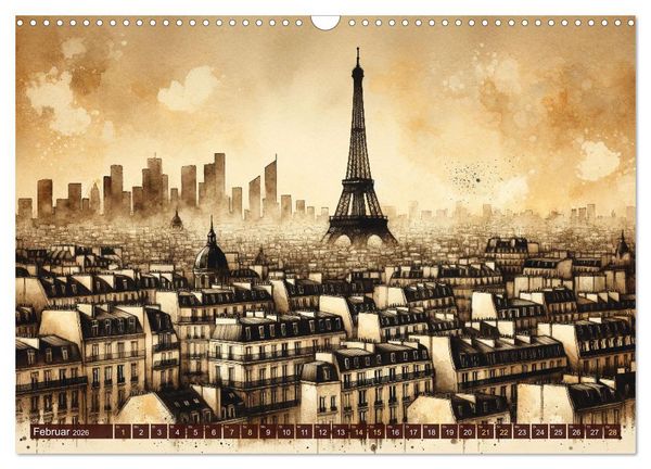 Produktbild: Von New York bis Tokio - Ein KI-Kalender f&uuml;r Weltenbummler (Wandkalender 2026 DIN A3 quer), CALVENDO Monatskalender