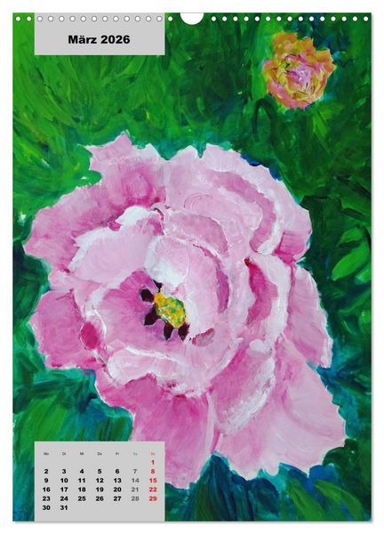 Produktbild: Blumen in Acryl (Wandkalender 2026 DIN A3 hoch), CALVENDO Monatskalender