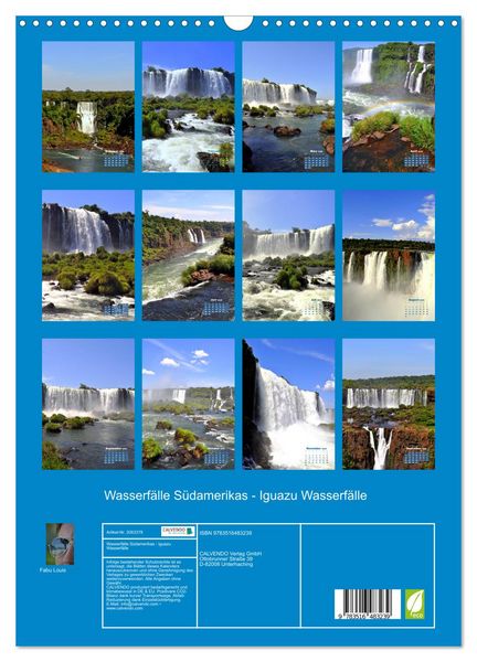Produktbild: Wasserf&auml;lle S&uuml;damerikas - Iguazu Wasserf&auml;lle (Wandkalender 2026 DIN A3 hoch), CALVENDO Monatskalender