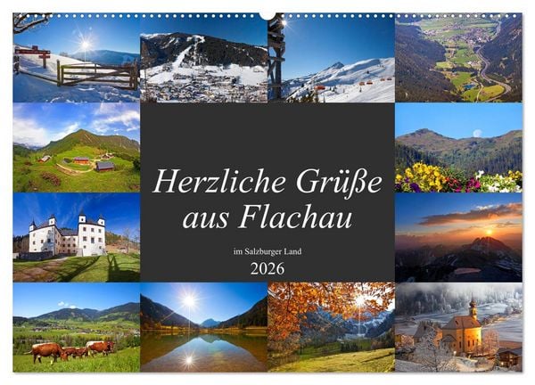 Produktbild: Herzliche Gr&uuml;&szlig;e aus Flachau (Wandkalender 2026 DIN A2 quer), CALVENDO Monatskalender