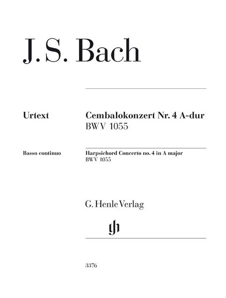 Produktbild: Johann Sebastian Bach - Cembalokonzert Nr. 4 A-dur BWV 1055