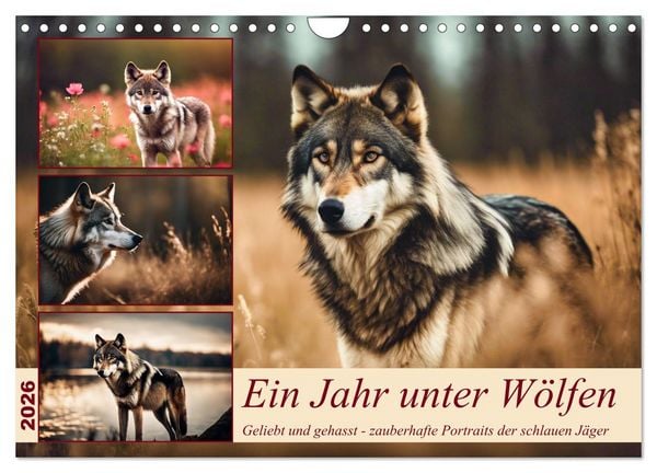 Produktbild: Ein Jahr unter W&ouml;lfen (Wandkalender 2026 DIN A4 quer), CALVENDO Monatskalender