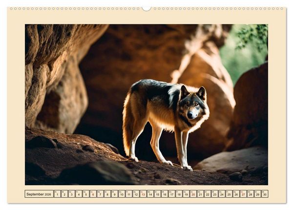 Produktbild: Ein Jahr unter W&ouml;lfen (Wandkalender 2026 DIN A2 quer), CALVENDO Monatskalender
