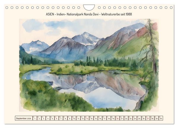 Produktbild: Weltnaturerbe unserer Erde (Wandkalender 2026 DIN A4 quer), CALVENDO Monatskalender