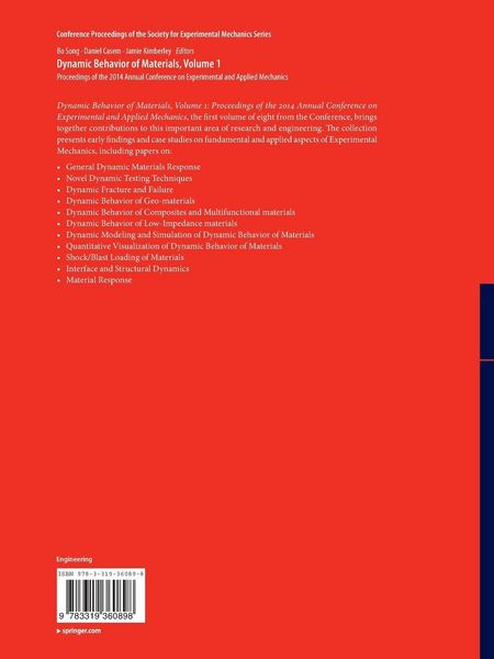 Produktbild: Dynamic Behavior of Materials, Volume 1