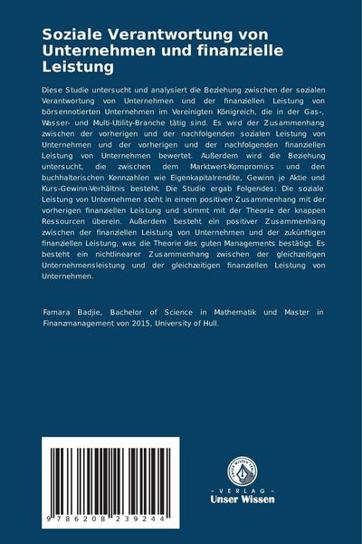 Produktbild: Soziale Verantwortung von Unternehmen und finanzielle Leistung