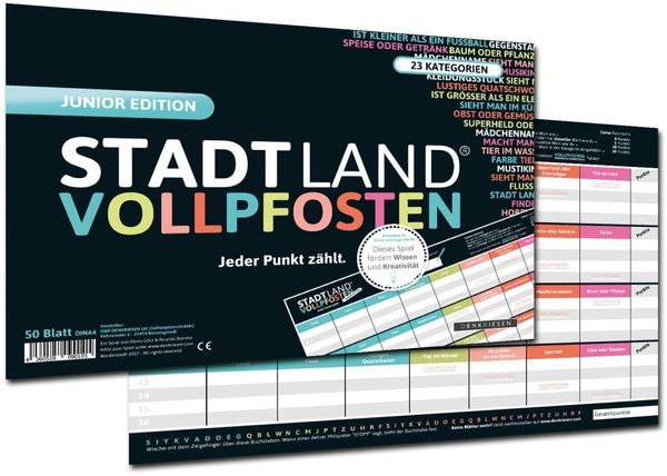 Denkriesen - Stadt Land Vollpfosten® Junior Edition – "Jeder Punkt zählt."
