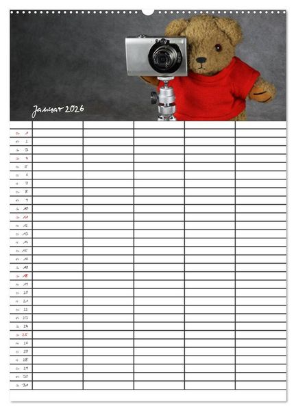 Produktbild: Der Teddyb&auml;ren-Familienplaner (Wandkalender 2026 DIN A2 hoch), CALVENDO Monatskalender