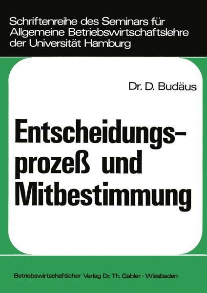 Produktbild: Entscheidungsproze&szlig; und Mitbestimmung
