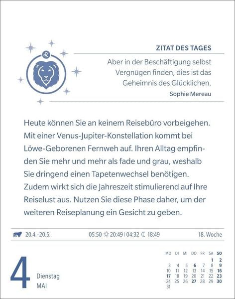 Produktbild: L&ouml;we Sternzeichenkalender 2027 - Tagesabrei&szlig;kalender - Ihr Horoskop f&uuml;r jeden Tag