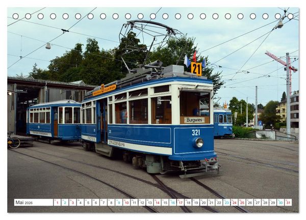 Produktbild: Die Z&uuml;rcher Tram (Tischkalender 2026 DIN A5 quer), CALVENDO Monatskalender
