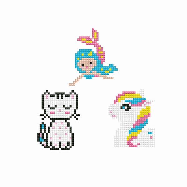 Produktbild: Dotzies by Diamond Dotz Sticker Katze Meerjungfrau Pony