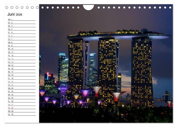 Produktbild: Singapur - Die Farben der Nacht (Wandkalender 2026 DIN A4 quer), CALVENDO Monatskalender
