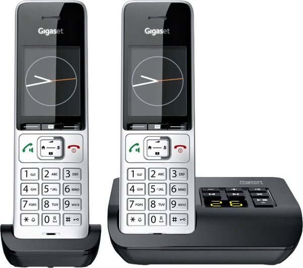 Gigaset COMFORT 500A duo DECT, GAP Schnurloses Telefon analog Babyphone, Freisprechen, für Hörgeräte kompatibel, Headset