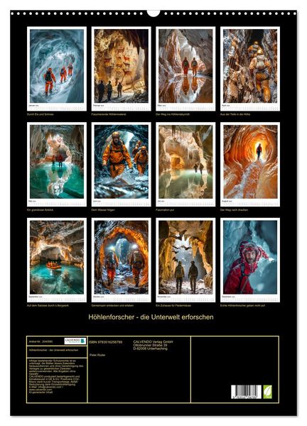 Produktbild: H&ouml;hlenforscher - die Unterwelt erforschen (Wandkalender 2026 DIN A2 hoch), CALVENDO Monatskalender