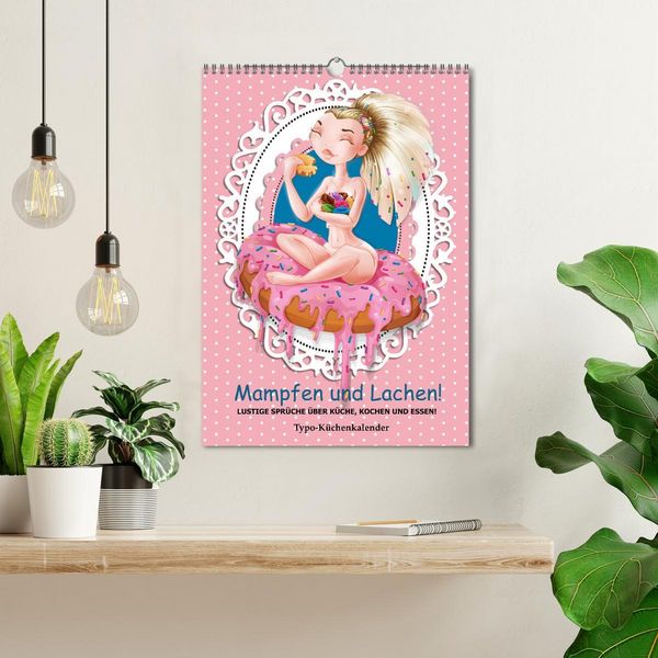 Produktbild: Mampfen und Lachen! Lustige Spr&uuml;che &uuml;ber K&uuml;che, kochen und essen (Wandkalender 2026 DIN A3 hoch), CALVENDO Monatskalender