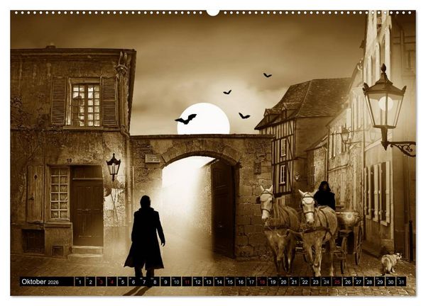Produktbild: Nostalgie in Sepia (hochwertiger Premium Wandkalender 2026 DIN A2 quer), Kunstdruck in Hochglanz