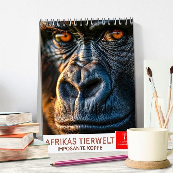 Produktbild: Afrikas Tierwelt - imposante K&ouml;pfe (Tischkalender 2026 DIN A5 hoch), CALVENDO Monatskalender