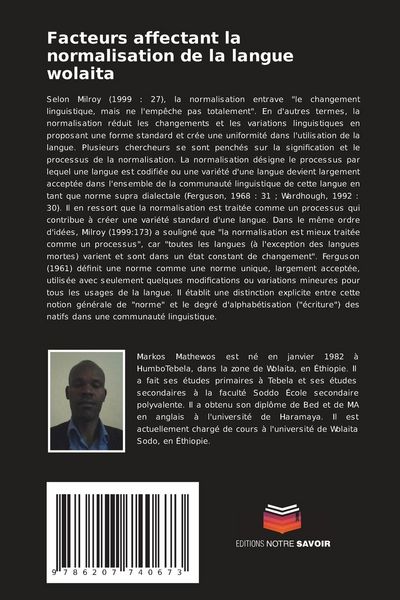 Produktbild: Facteurs affectant la normalisation de la langue wolaita