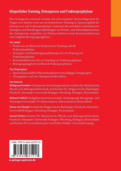 Produktbild: K&ouml;rperliches Training, Osteoporose und Frakturprophylaxe